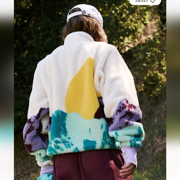 NWT Free People - Hit the Slopes - Sunrise Summit Ivory Combo - Sherpa Jacket - Picture 4 of 16